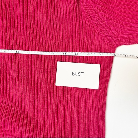 VTG Disney Winnie the Pooh Ribbed Turtleneck Sweater Large 90s hot pink cotton - Picture 9 of 10